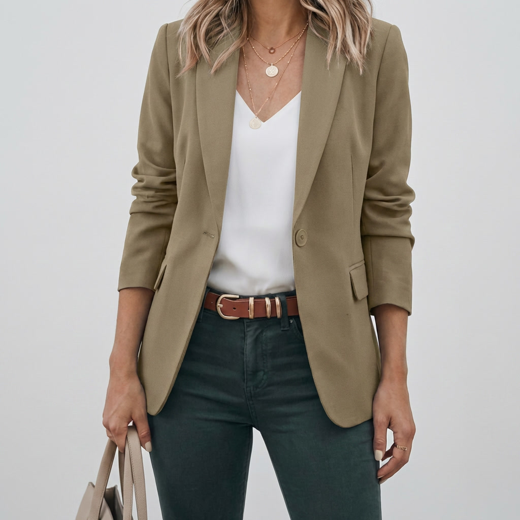 Blazer Elegante con Aspecto Vintage para Mujeres