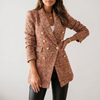 Blazer de patrón clásico de cuadros para mujeres