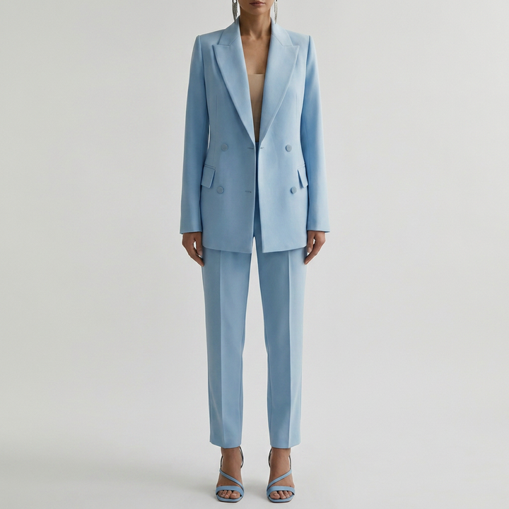 Conjunto de Blazer y Pantalones a Medida Doble Breasted