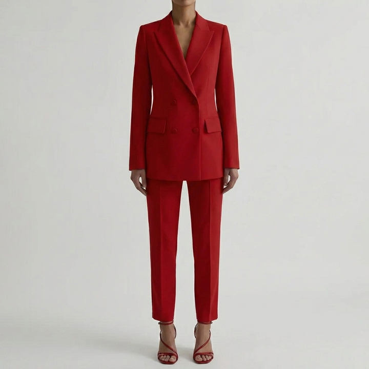 Conjunto de Blazer y Pantalones a Medida Doble Breasted
