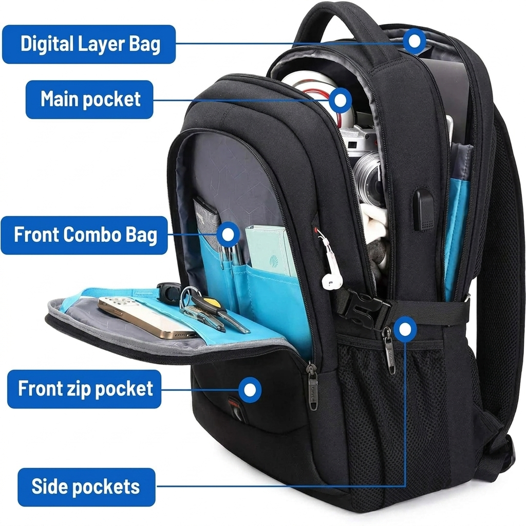 Mochila impermeable para portátil y viajes