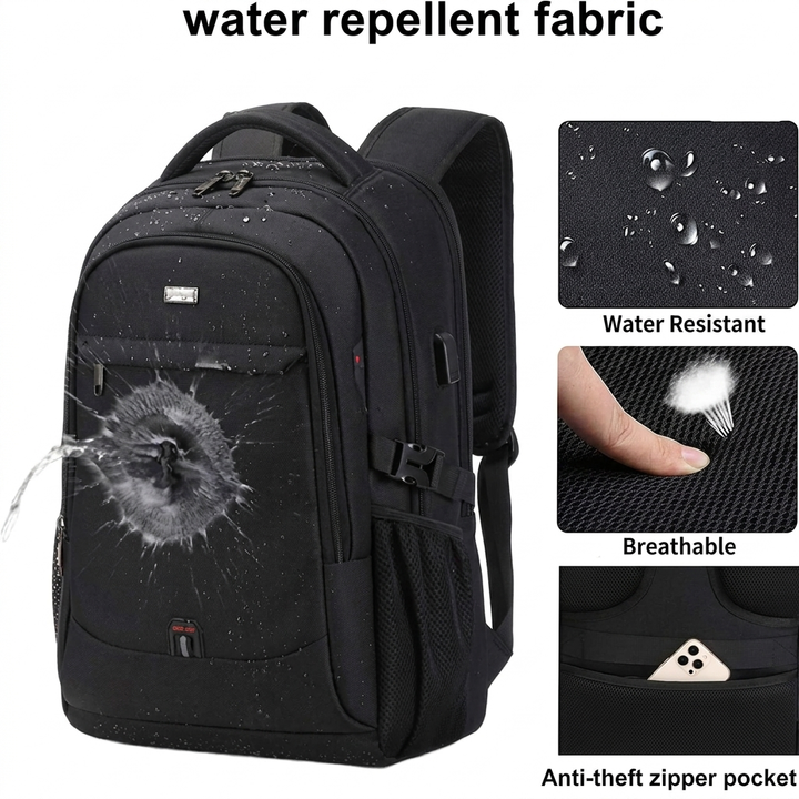 Mochila impermeable para portátil y viajes con compartimentos organizados