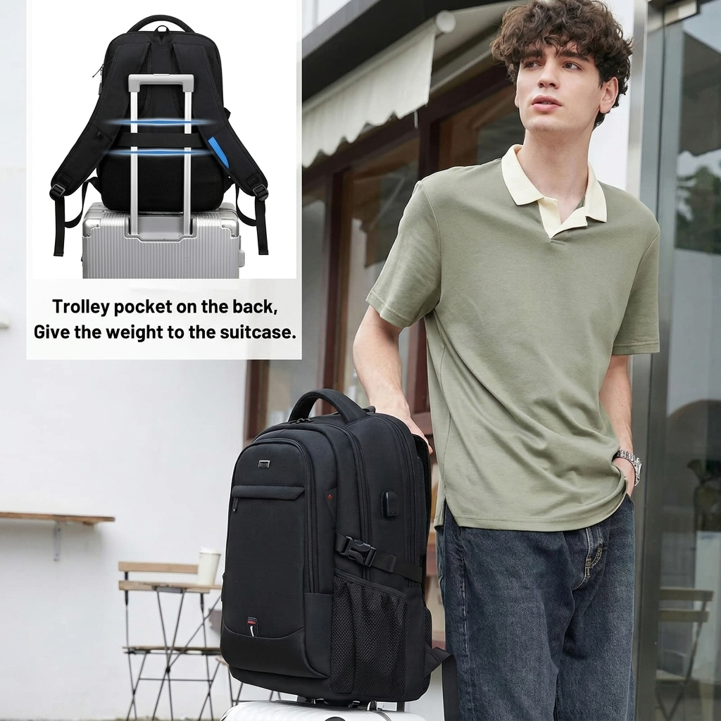 Mochila impermeable para portátil y viajes con compartimentos organizados