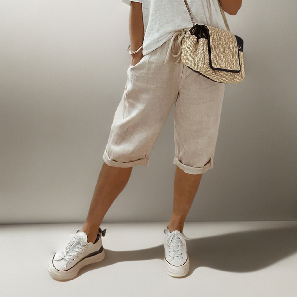 Pantalones cortos sueltos con cordones