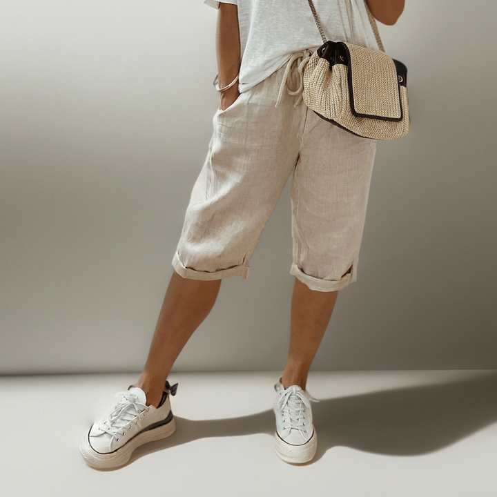 Pantalones cortos sueltos con cordón
