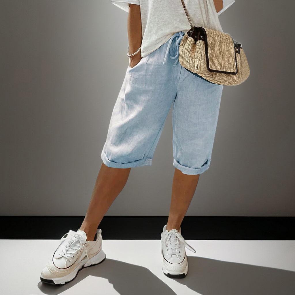Pantalones cortos sueltos con cordón