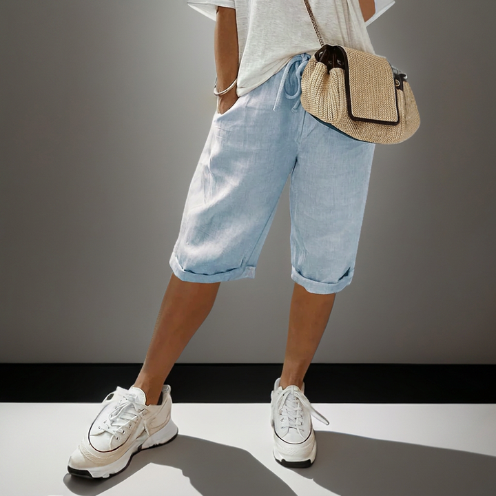 Pantalones cortos sueltos con cordón