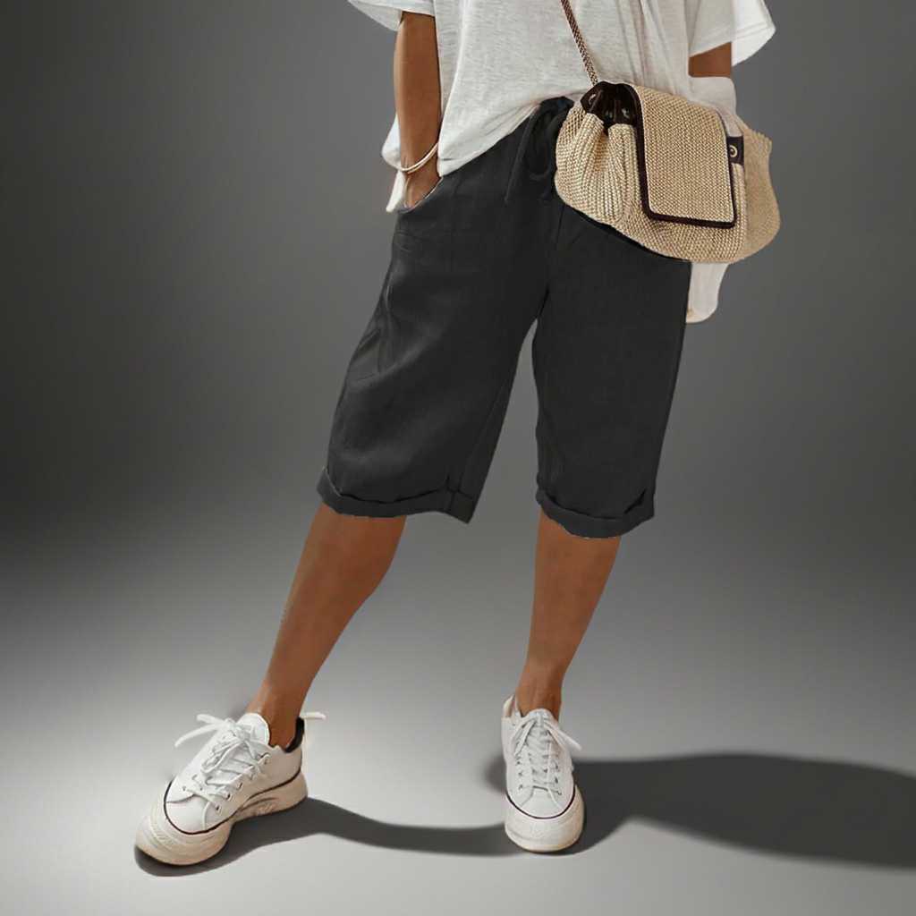 Pantalones cortos sueltos con cordón