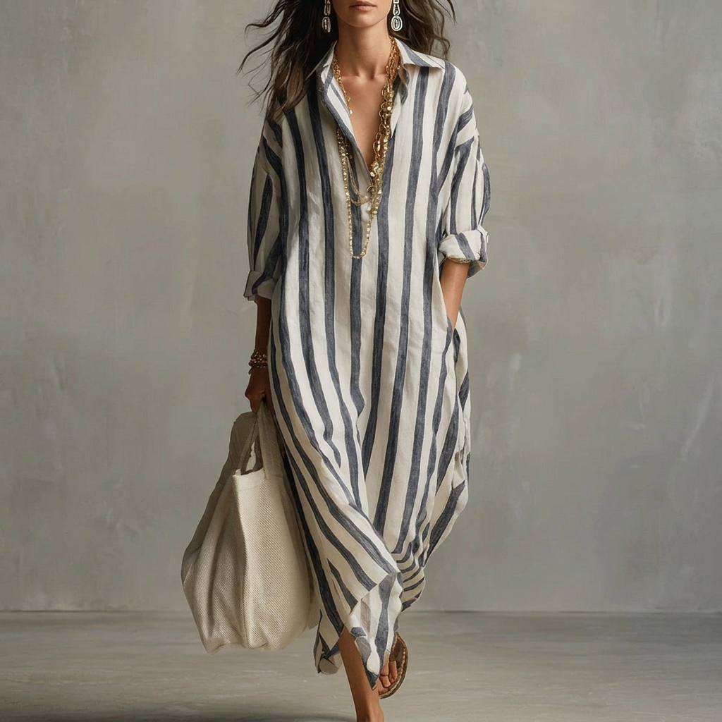 Vestido A-linea para Mujer – Con Cuello Solapa