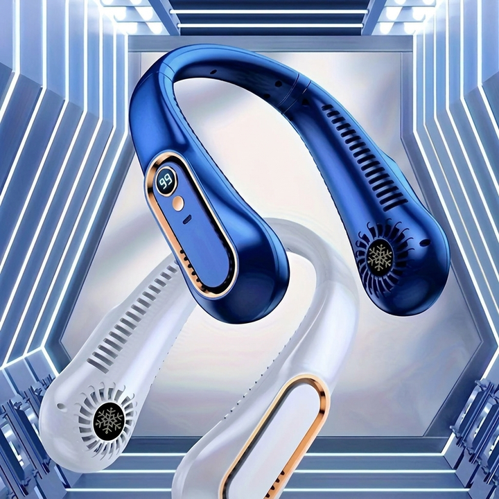 Ventilador USB Portátil para Cuello con Enfriamiento Flexible de 360° para Uso Exterior