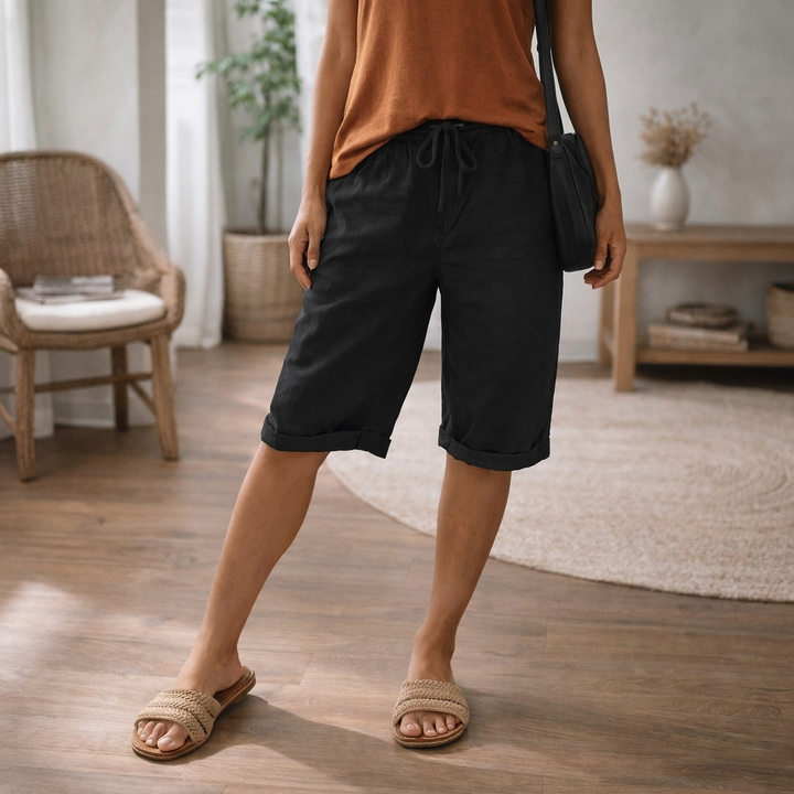 Pantalones Cortos Mujeres Ajustables con Cuerda
