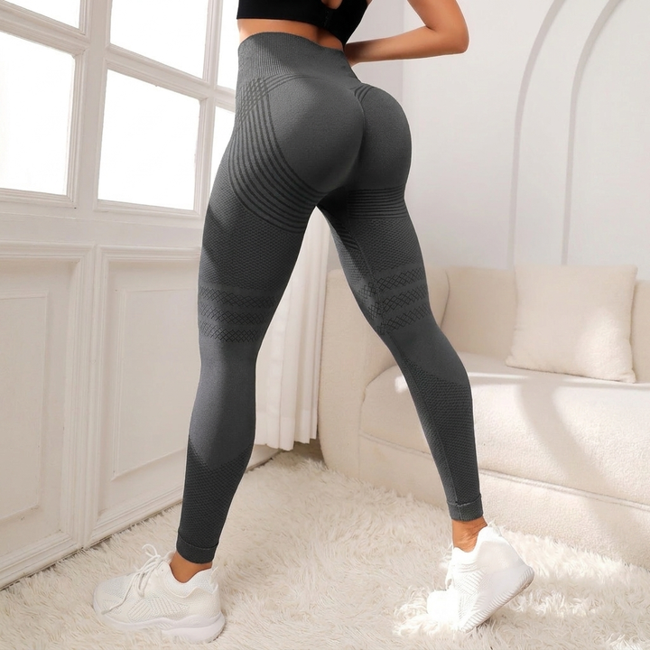 Leggings Elásticos Sin Costuras de Alta Cintura y Levantamiento de Caderas