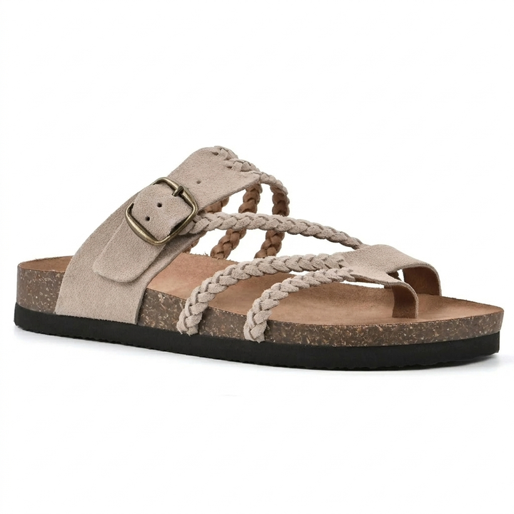 Elegantes Sandalias Planas Tejidas con Tirantes de Estilo Europeo para Mujeres