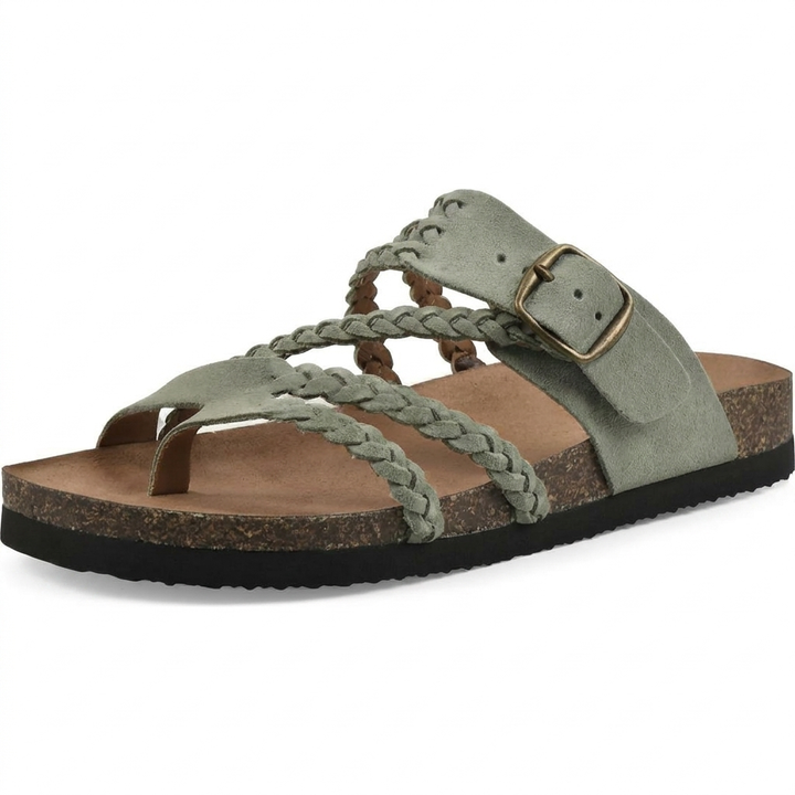 Elegantes Sandalias Planas Tejidas con Tirantes de Estilo Europeo para Mujeres