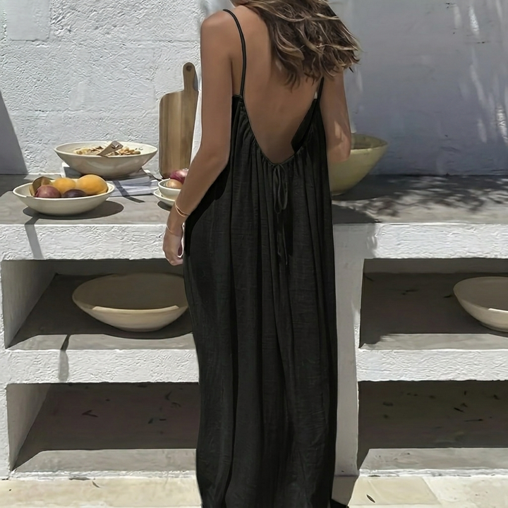 Vestido Largo Suelto Sin Espalda para Mujeres
