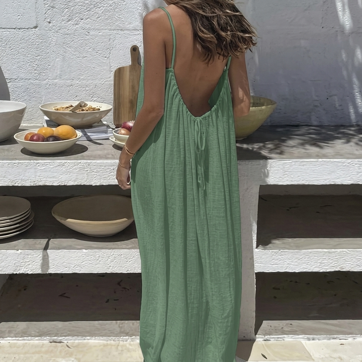 Vestido Largo Suelto Sin Espalda para Mujeres