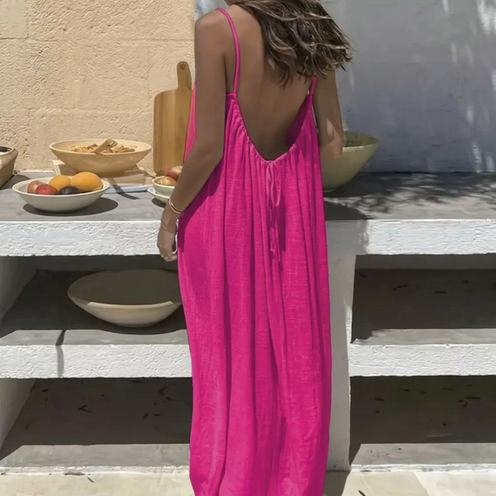Vestido Largo Suelto Sin Espalda para Mujeres