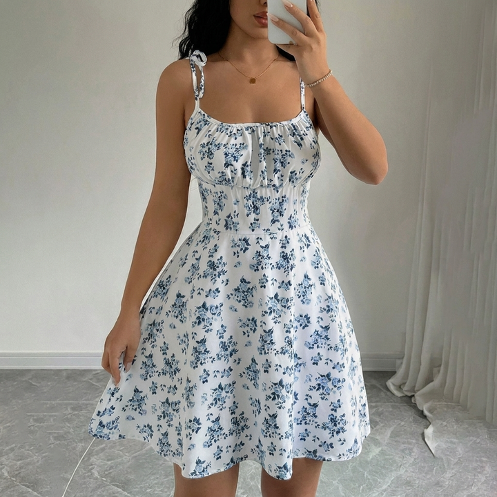 Vestido A-Linea Floral Dulce para Mujeres