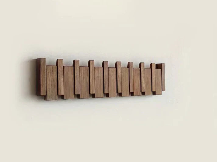 Perchero de Pared de Madera Duradera con Diseño Musical
