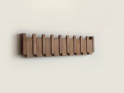 Perchero de Pared de Madera Duradera con Diseño Musical