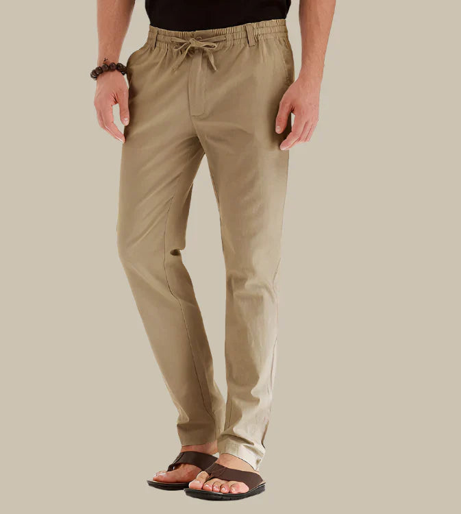 Pantalones casuales de verano con cintura elástica para hombre