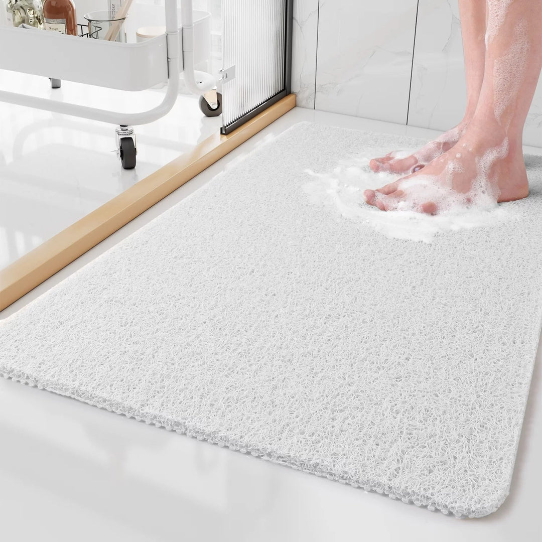 Alfombra de baño antideslizante de PVC con superficie suave para masaje de pies