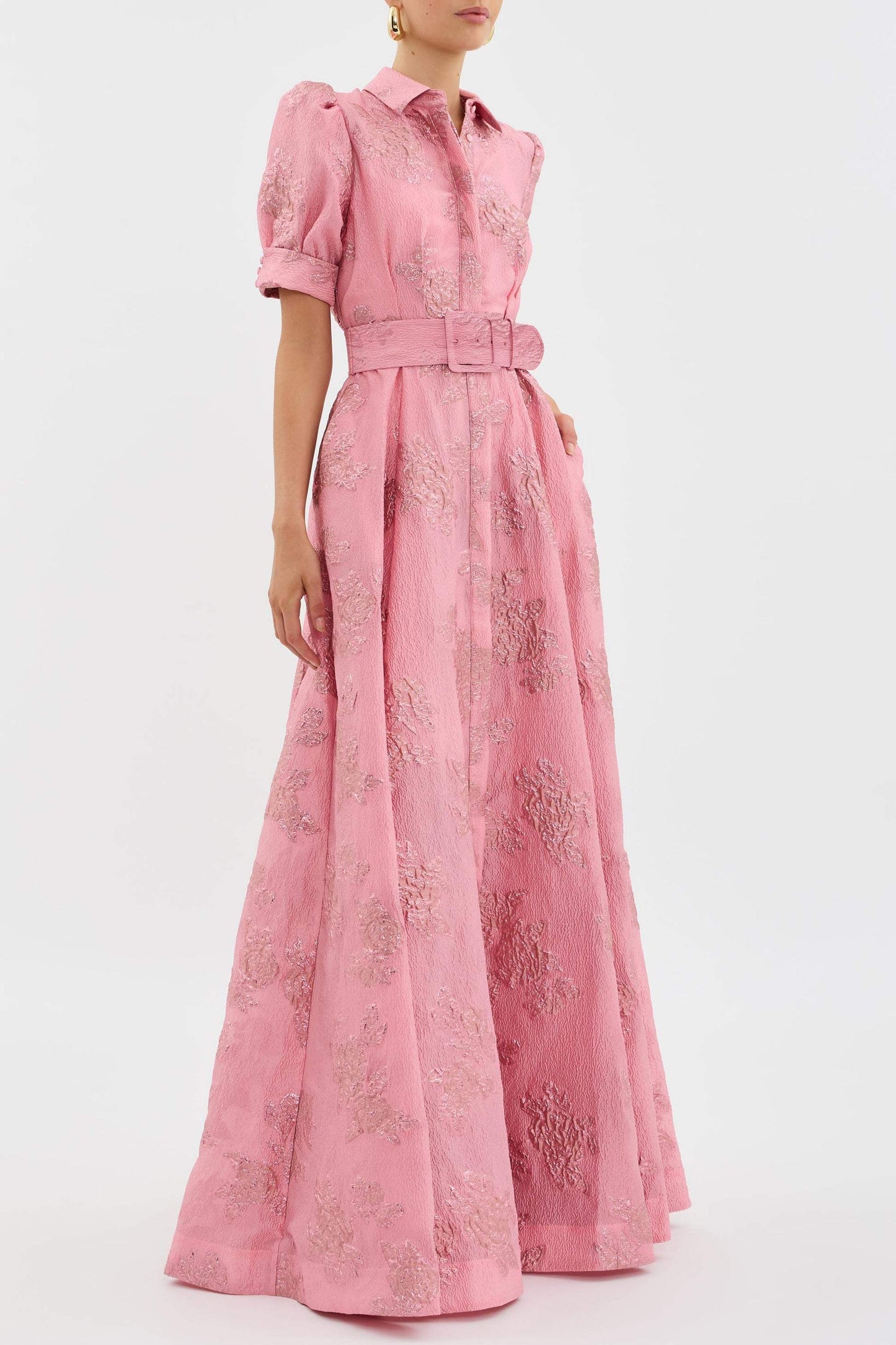 Vestido corto con mangas abullonadas para mujer