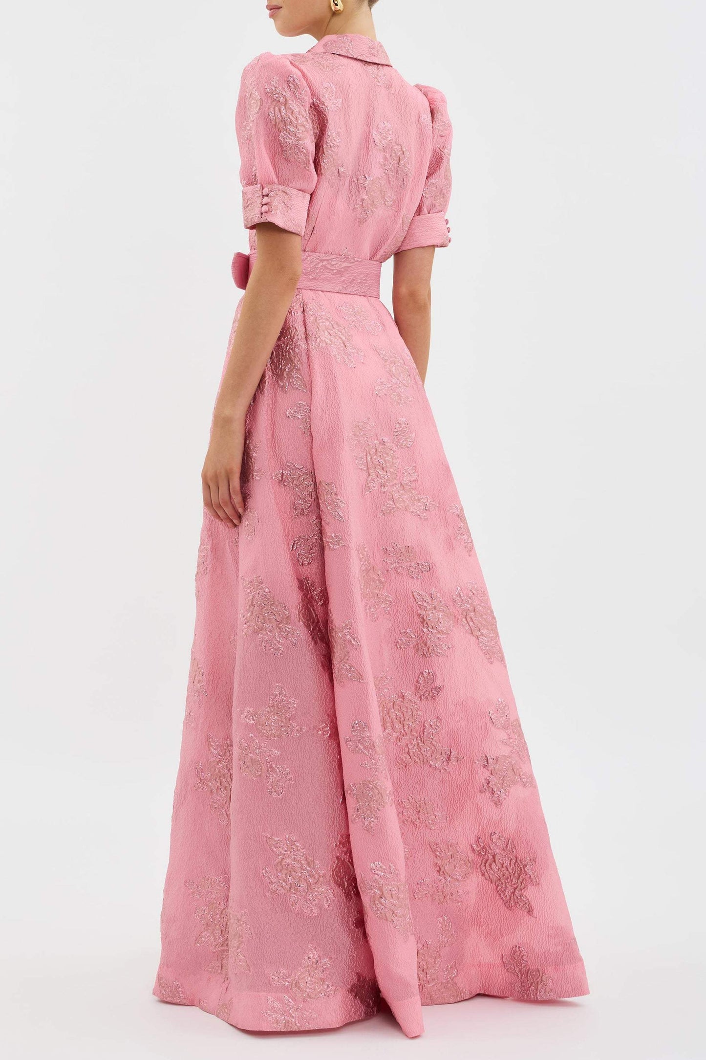 Vestido corto con mangas abullonadas para mujer