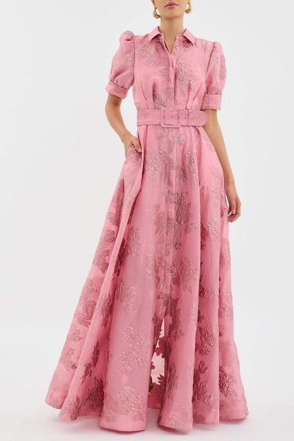 Vestido corto con mangas abullonadas para mujer