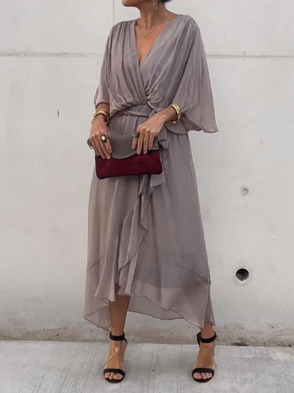 Elegante vestido con cuello en V
