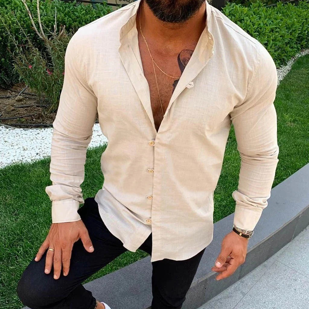Camisa de Lino Lisa para Hombre: Frescura y Estilo Atemporal para el Verano