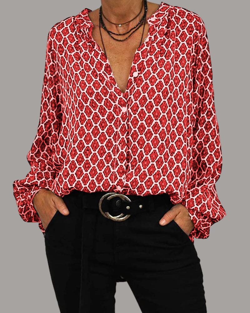 Blusa de mujer con cuello en V