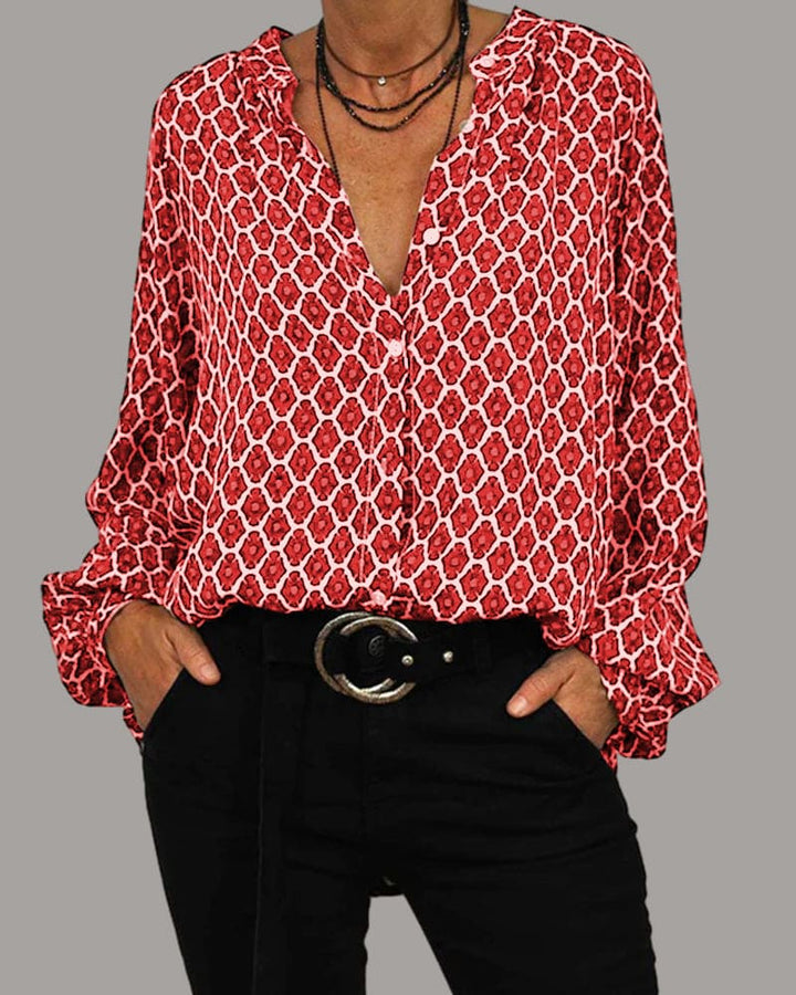 Blusa de mujer con cuello en V