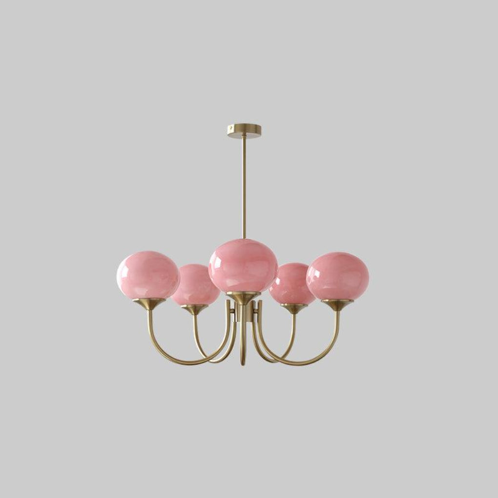 Moderno Candelabro de Luz de Techo Rosa y Oro