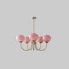 Moderno Candelabro de Luz de Techo Rosa y Oro