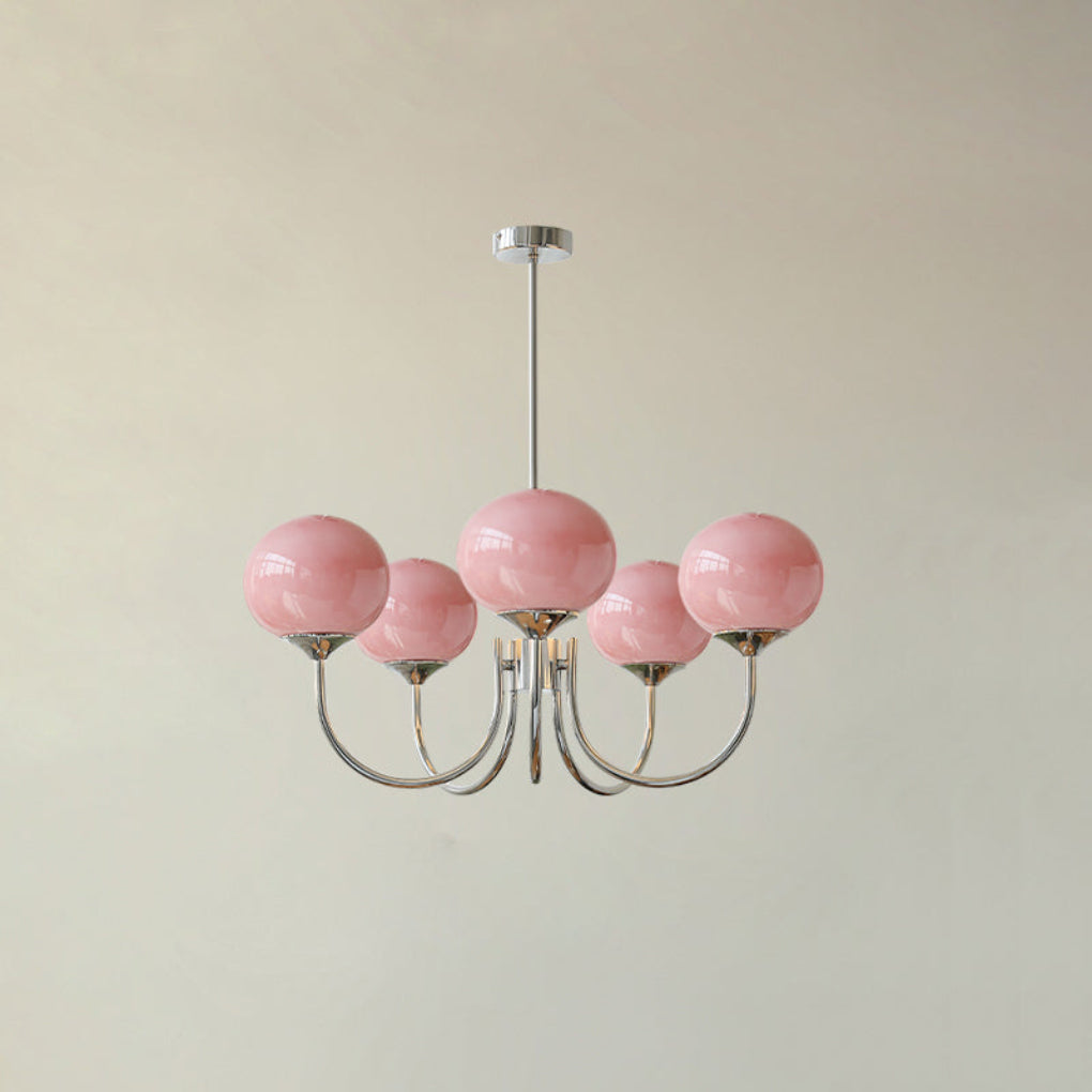Moderno Candelabro de Luz de Techo Rosa y Oro