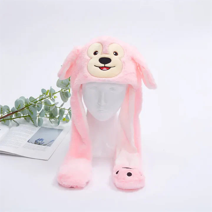 Simpático gorro con orejas móviles para divertirse y abrigarse