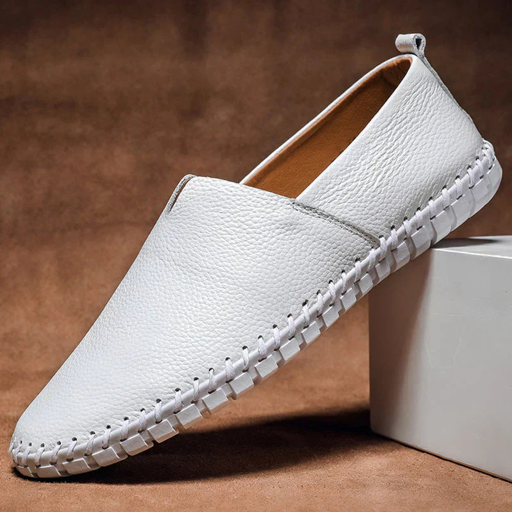 Mocasines Elegantes Mate de Cuero Genuino Sin Talón