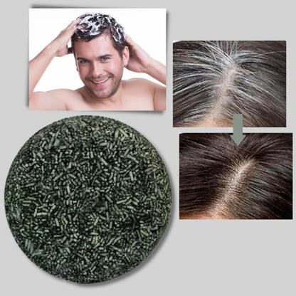 Champú sólido natural en barra 69 g: abrillantador para cabello blanco