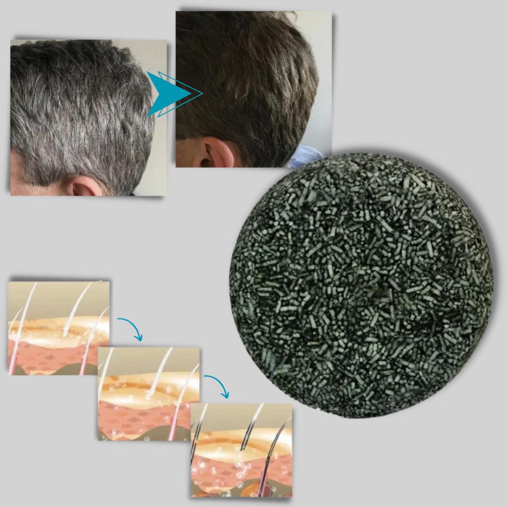 Champú sólido natural en barra 69 g: abrillantador para cabello blanco