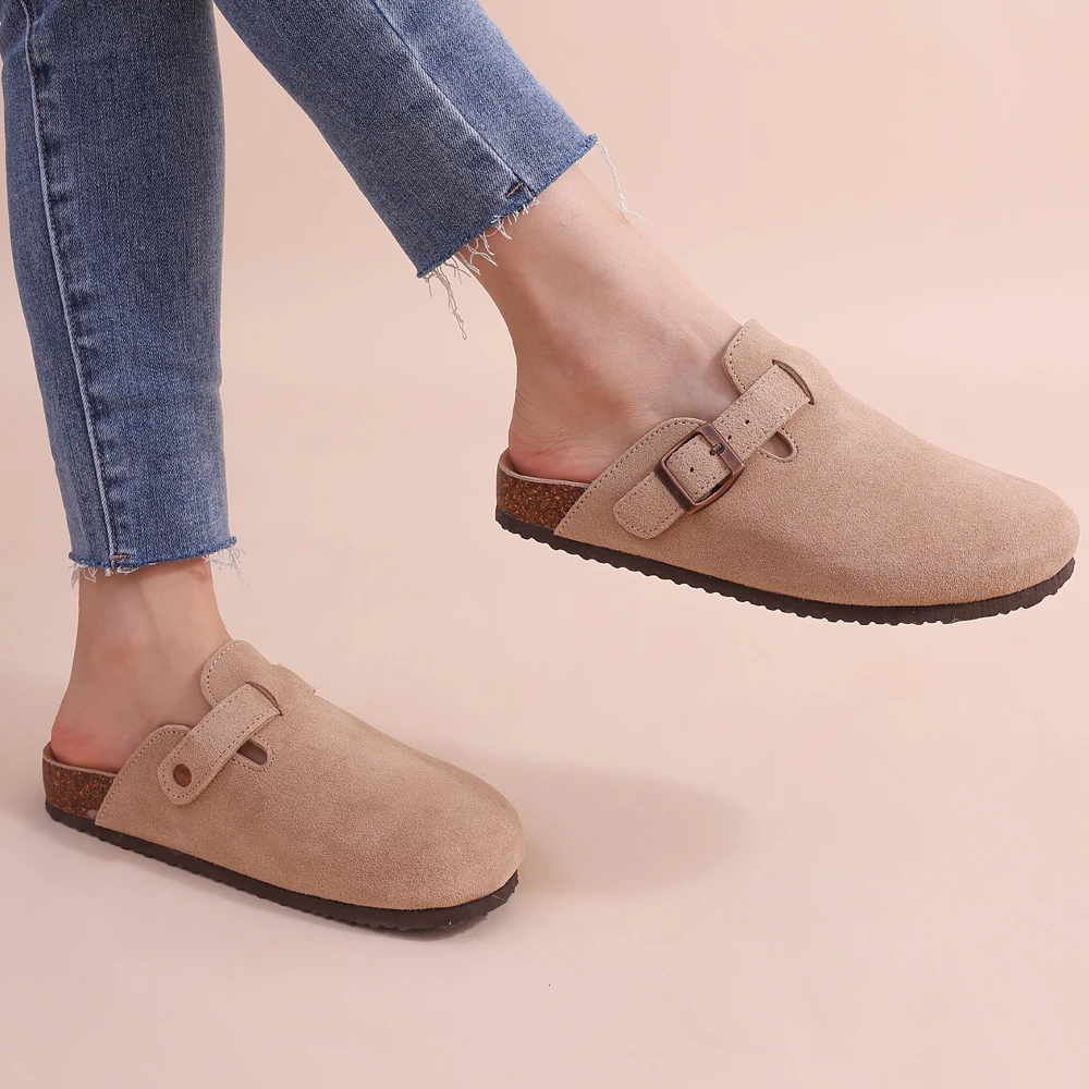 Sandalias Ortopédicas de Suela de Corcho y Ante para Mujer: Comodidad y Estilo para el Verano