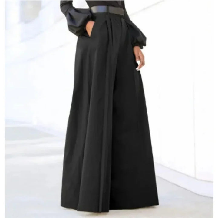 Pantalones de Pierna Ancha para Mujeres – Elegancia de Color Sólido para Cada Ocasión