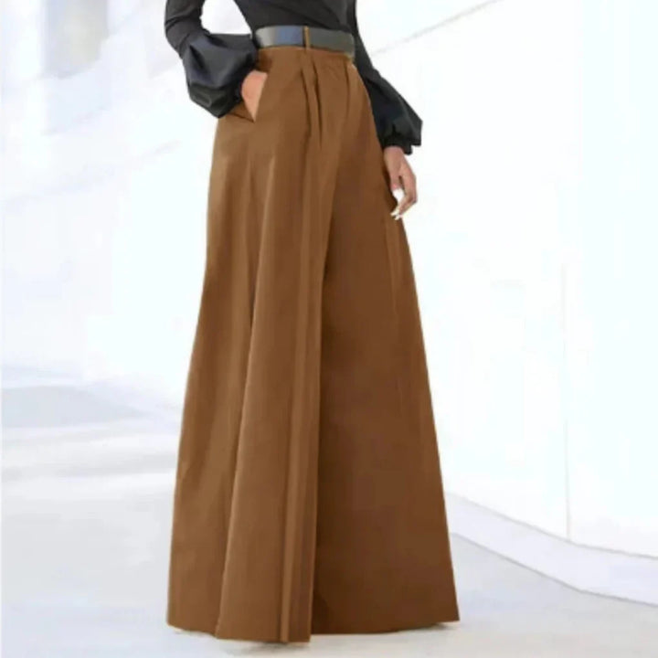 Pantalones de Pierna Ancha para Mujeres – Elegancia de Color Sólido para Cada Ocasión