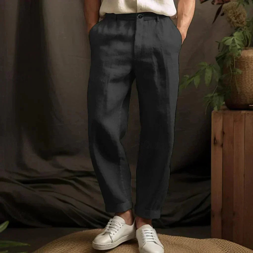 Pantalones Casuales de Lino para Hombres – Estilo Ligero para Días de Verano