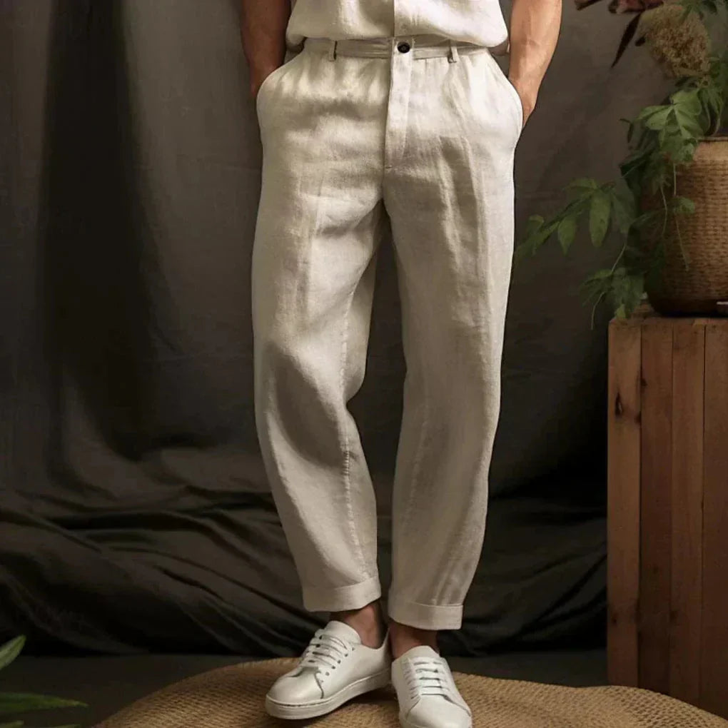 Pantalones Casuales de Lino para Hombres – Estilo Ligero para Días de Verano