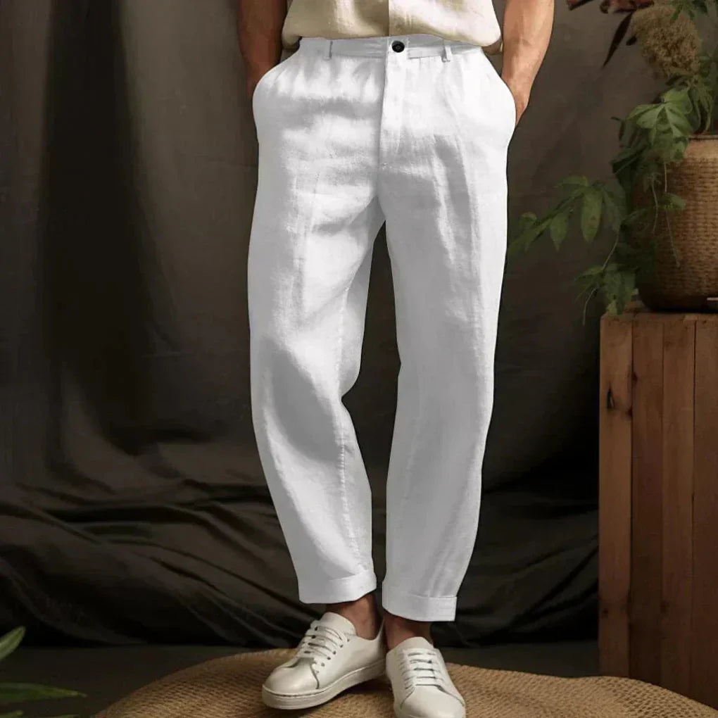 Pantalones Casuales de Lino para Hombres – Estilo Ligero para Días de Verano