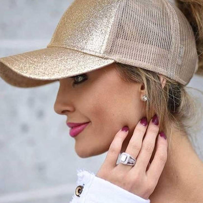 Gorra de béisbol práctica para cola de caballo