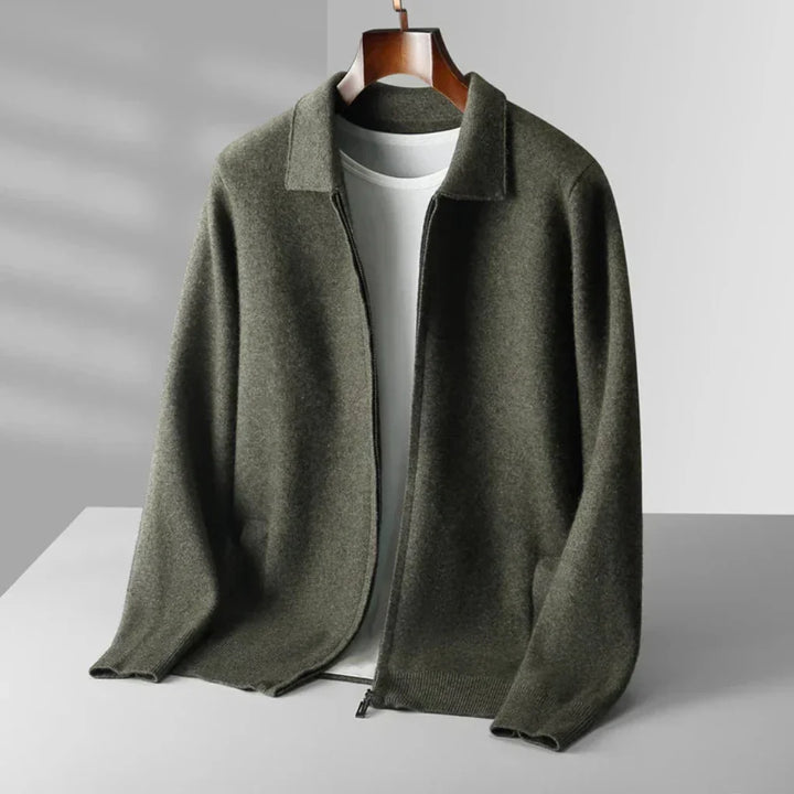 Chaleco de corte regular para hombre con cremallera completa y bolsillos laterales