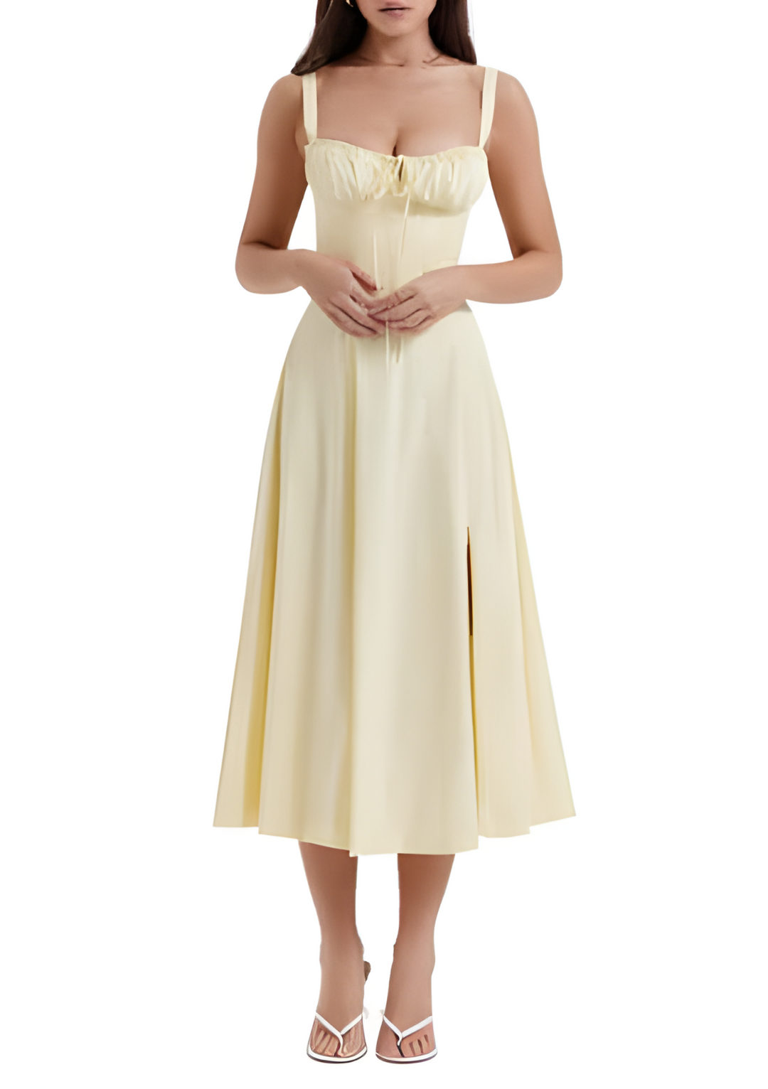 Vestido floral que marca la cintura