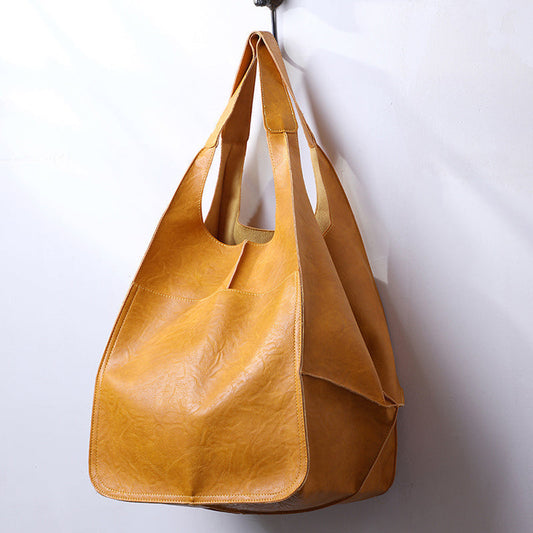 Bolso de Hombro Oversized de Cuero Vintage para Mujer: Elegancia Atemporal y Funcionalidad Moderna